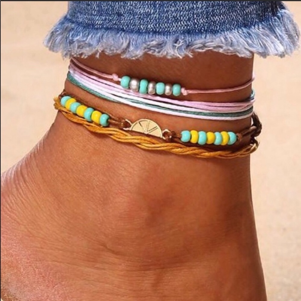 Colorful Lemon 4 Pc Anklet Set